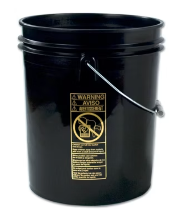 Bucket | Poly | Open Top | New | 5G | Black | Non UN Rated