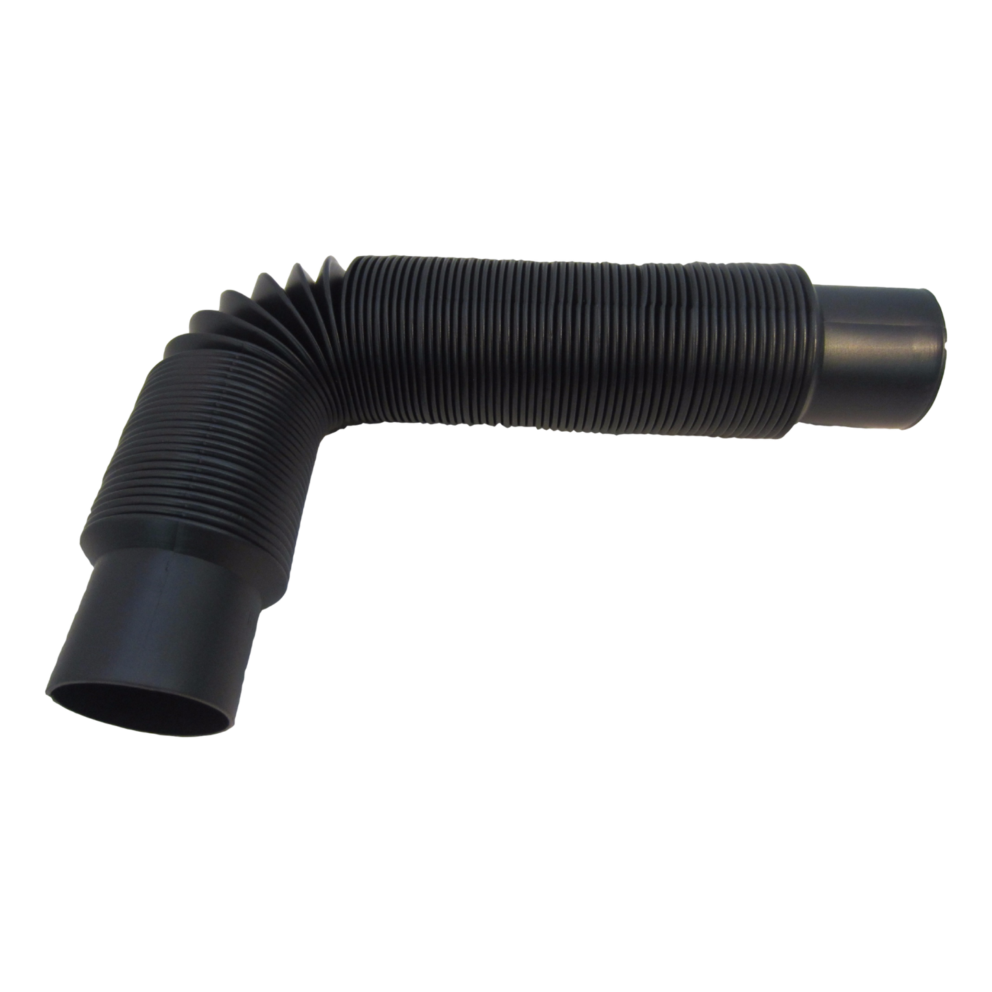 Black flexible 32-inch rain barrel connector hose for overflow management